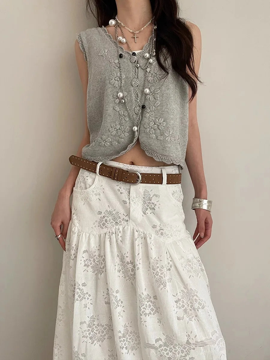 Retro Solid Color Rivet Belt Ladies Niche High-Grade Feeling Punk Belt With Skirt Jeans Belt Accessories