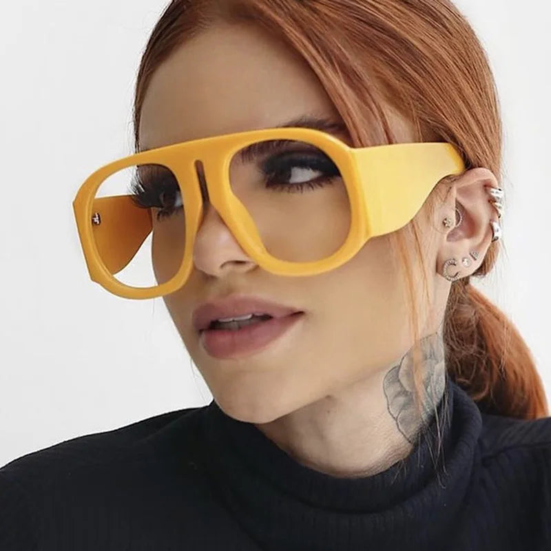 JNPCXI Goggles Oversized Glasses Frame Women One Piece Optical Shades Men Luxury Eyeglasses Frame Men Computer Glasses