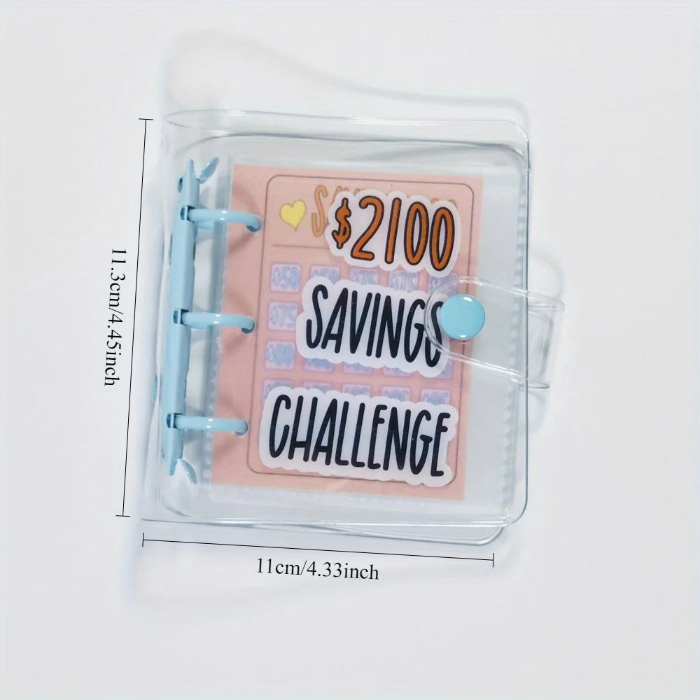 Mini Binder Saving Challenge 1000/2100 Dollars Saving Budget Cash Envelope Wallet Budget Binder Notebook Planner