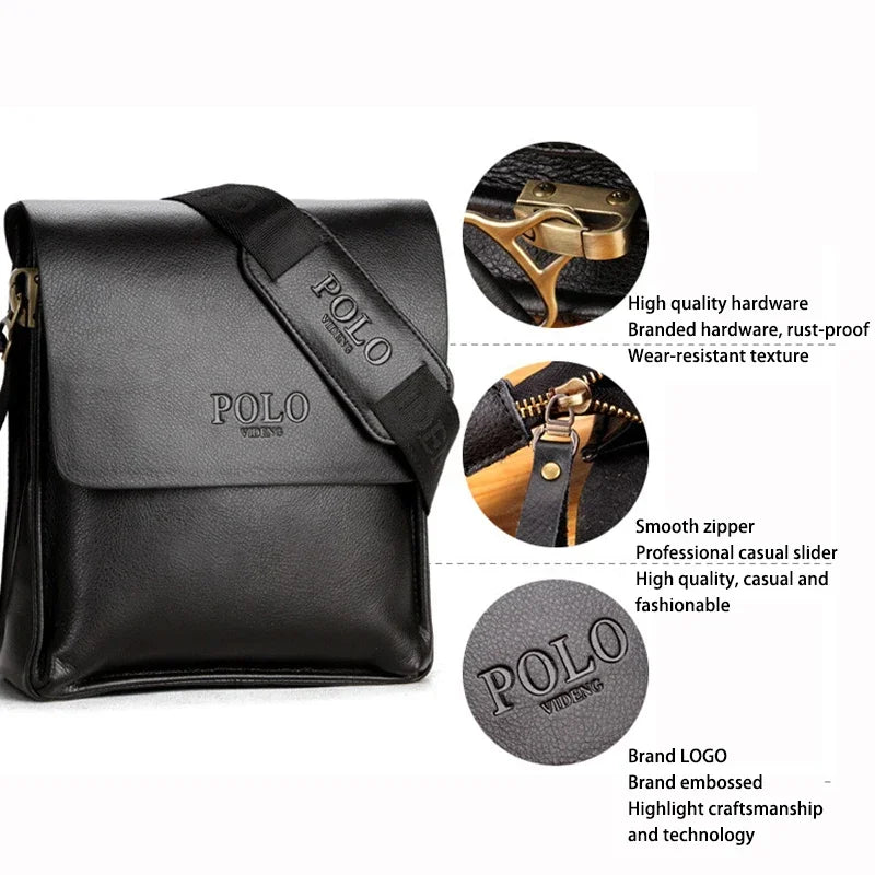 The Leisure Business Single Shoulder Bag Polo Vertical  Man Trend Inclined Shoulder Bag Сумка Мужская На Плечо Crossbody Bag
