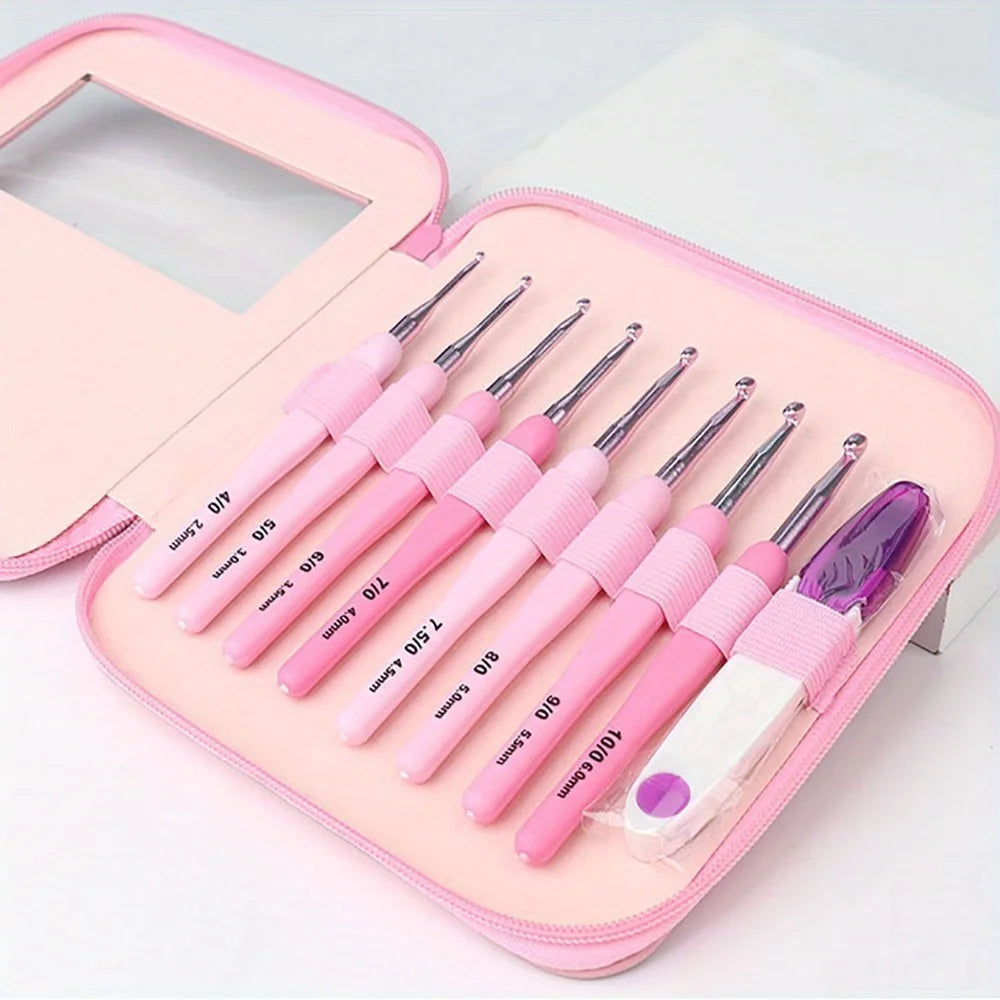 Comfort Crochet Set, Thick Grip, Ergonomic Soft Handle Hooks Set with Various Sizes-Perfect for DIY Knitting Crocheting Supplies