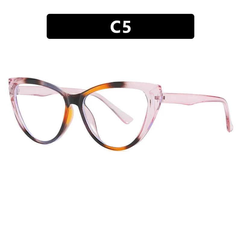 JNPCXI New Fashion Cat Eye Women Glasses Frame Clear Anti Blue Light Optical Eyewear Computer Glasses