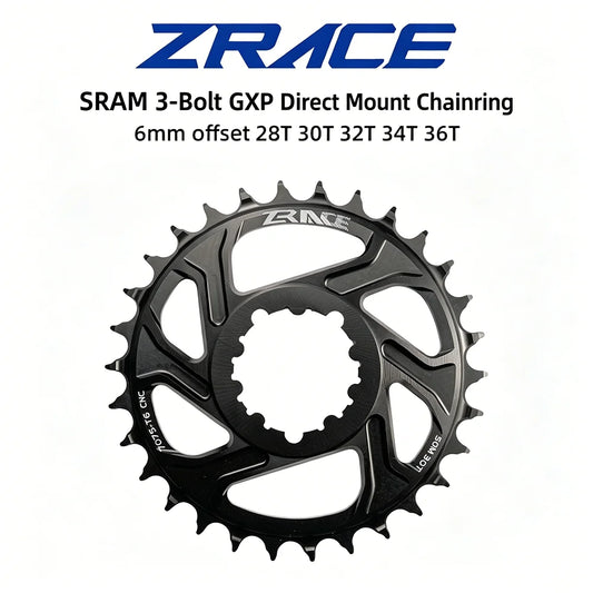 ZRACE 1 X 12s Offset 6mm Direct Mount Chainrings for 3 Screws Direct Mount Crank, Compatible Eagle 28/30/32/34/36T 7075AL