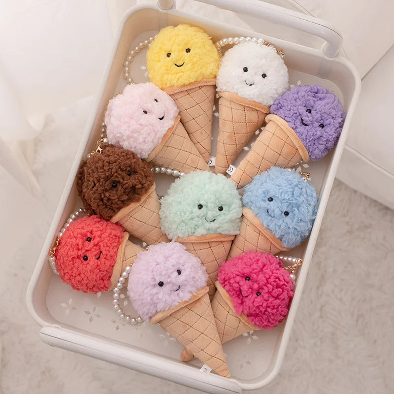 Cute Cartoon Ice cream Plush Toy Stuffed Food Snack Pillow Cushion Cone Kids Toys Kawaii Room Decor Birthday Gift for Kids