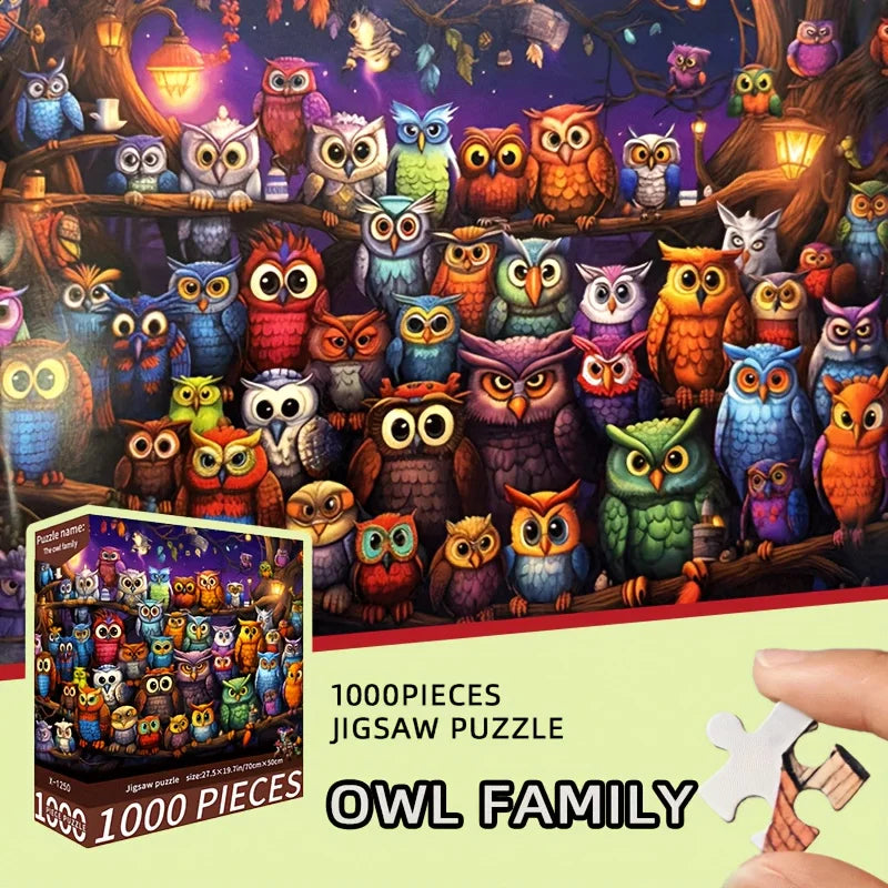 [Majestic Forest Owls Puzzle] 1000pcs Majestic Forest Owls Jigsaw Puzzle for Adults - 70x50cm (28x20") Perfect Gift for Adults