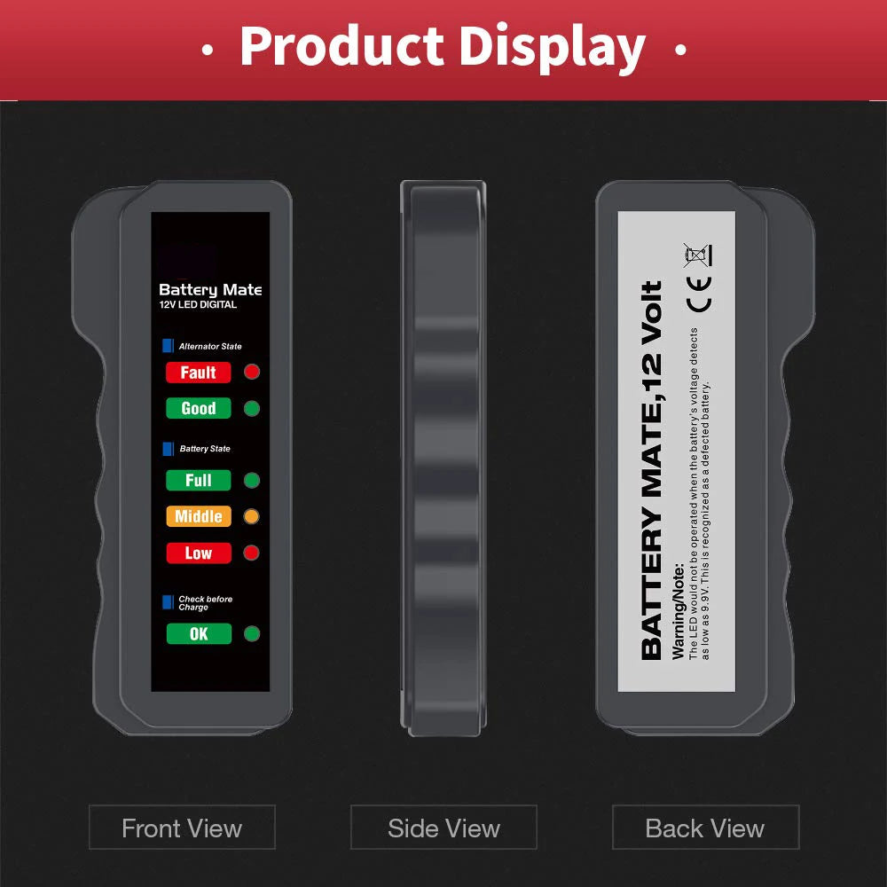 1/2pcs 12V Car Battery Tester Alternator Tester Automotive,Battery Checker Analyzer to Check Alternator Battery Charging System