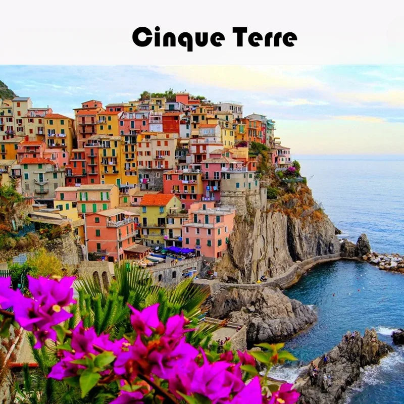 500 Pieces Jigsaw Puzzle for Adults Painting Cinque Terre Paper Puzzles Home Decor Wall Display Festival Gift Toys