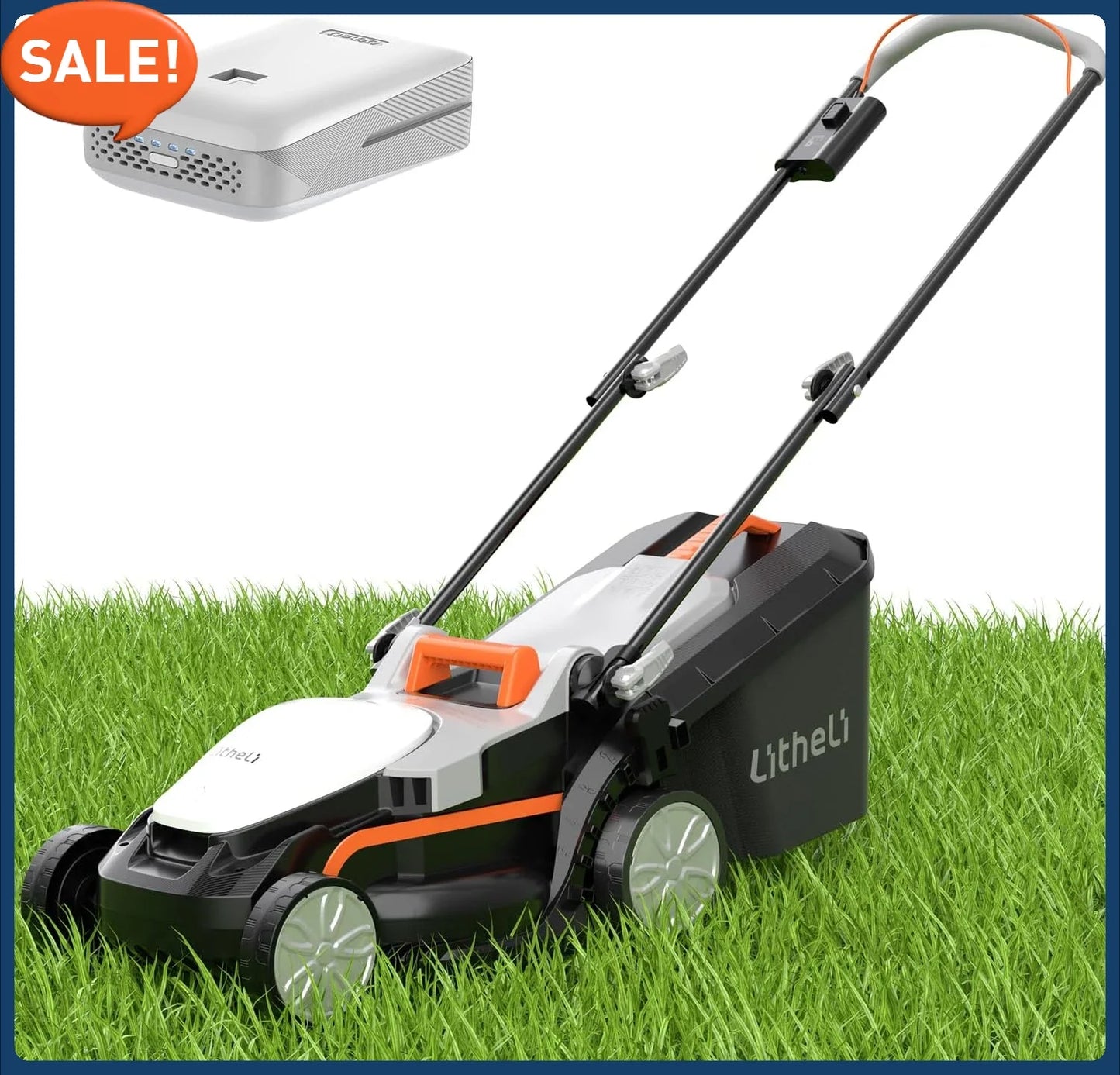 13" U20 Handy+ 20V Electric Lawn Mowers Garden,4.0Ah Portable Battery Included