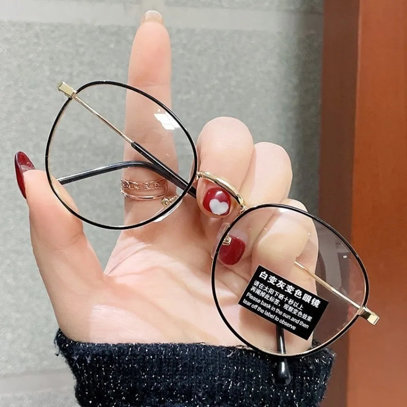 Photochromic Anti Radiation Eyeglasses for Women/Men Anti Rad Sun Adaptive Glass Metal Frame