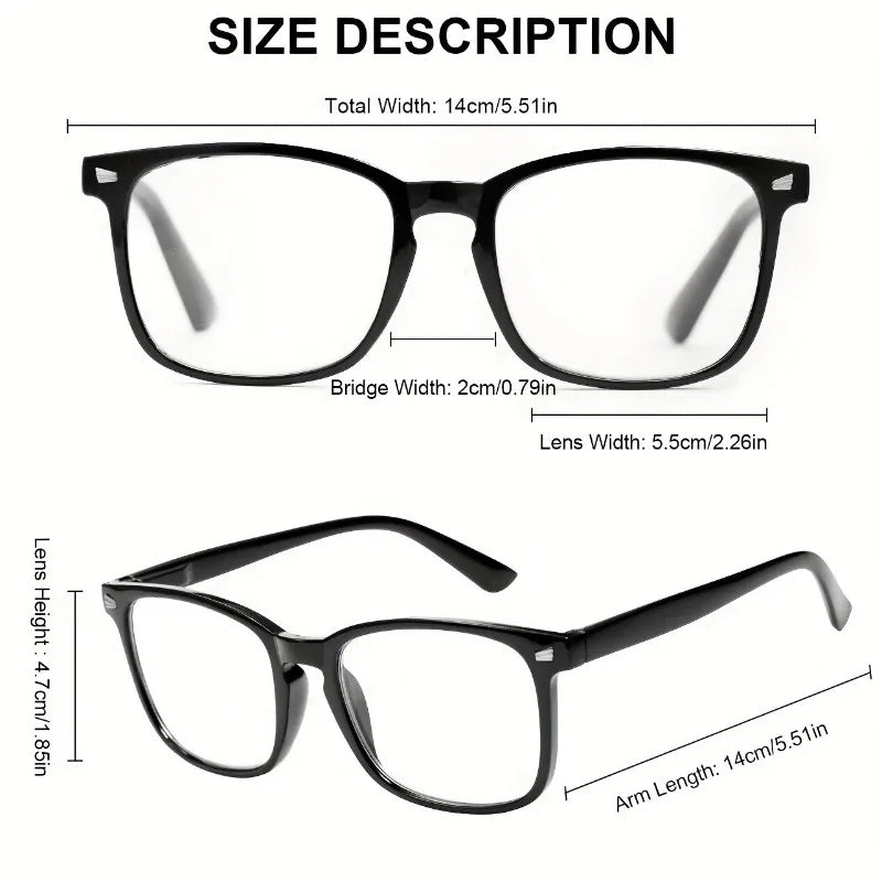 2-piece Set Simple and Versatile Anti Blue Light Glasses for Both Men and Women