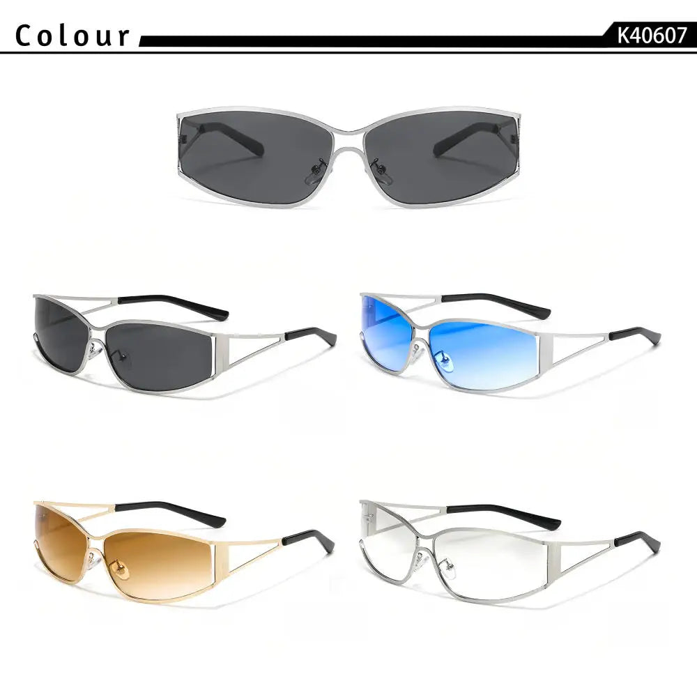 CATERSIDE Men's Punk Sunglasses Brand Design Fashion Technology Retro Sun Glasses Women's Travel Beach Y2K Glasses Gift UV400