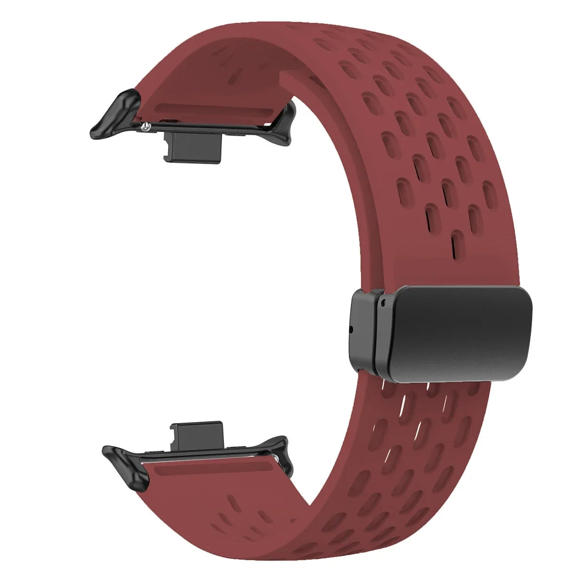 WineRed Silicone Strap Redmi Watch 5/4, Magnetic Sports Band Mi Band 9/8 Pro