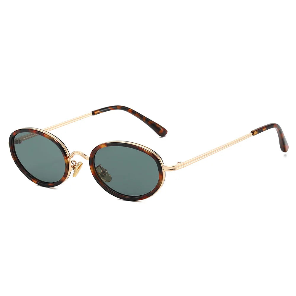 JNPCXI New Small Oval Sunglasses Men Shades UV400 Retro Punk Candy Color Women Luxury Sun Glasses