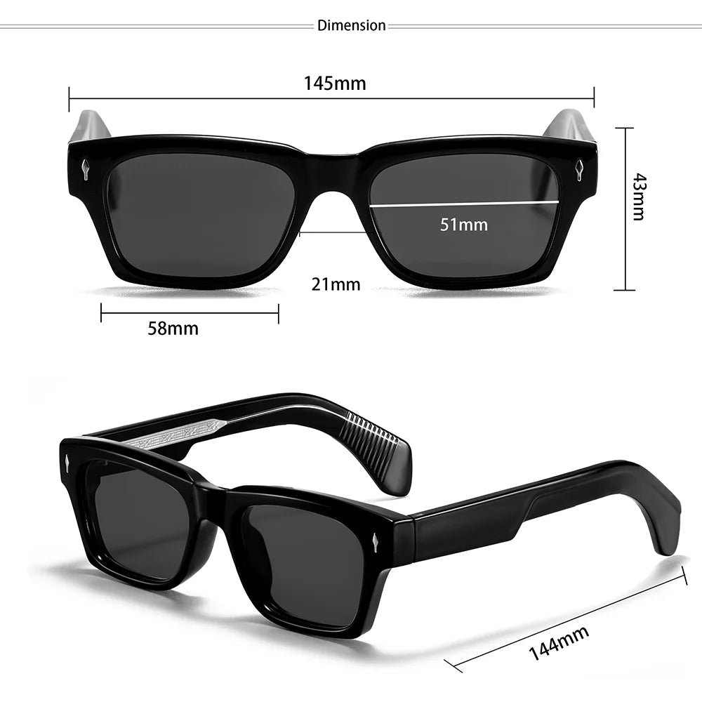 CATERSIDE Men's Polarized Fashion Sunglasses Thick Square Frame Eyeglass Women's Retro Casual Outdoor Essentials Glasses UV400