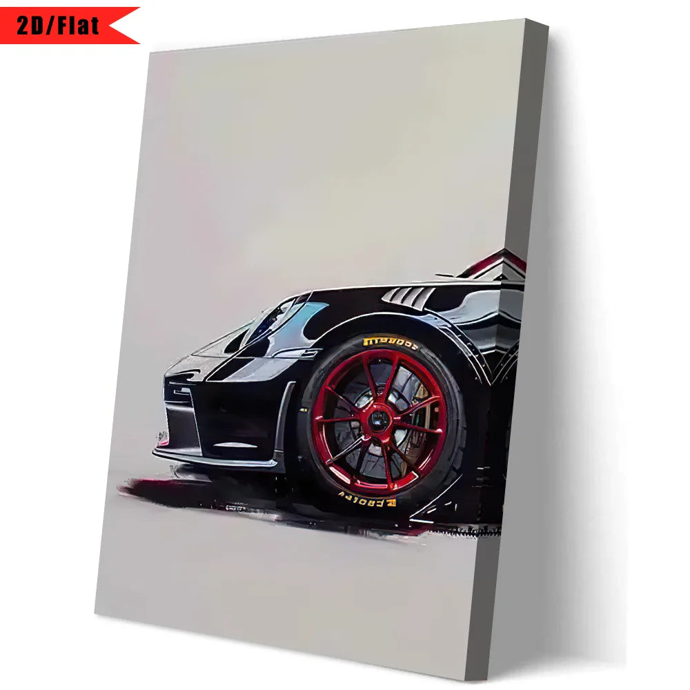 Popular Super Sports Car GT3 RS Graffiti Wall Art, HD Canvas Poster, Home Decor