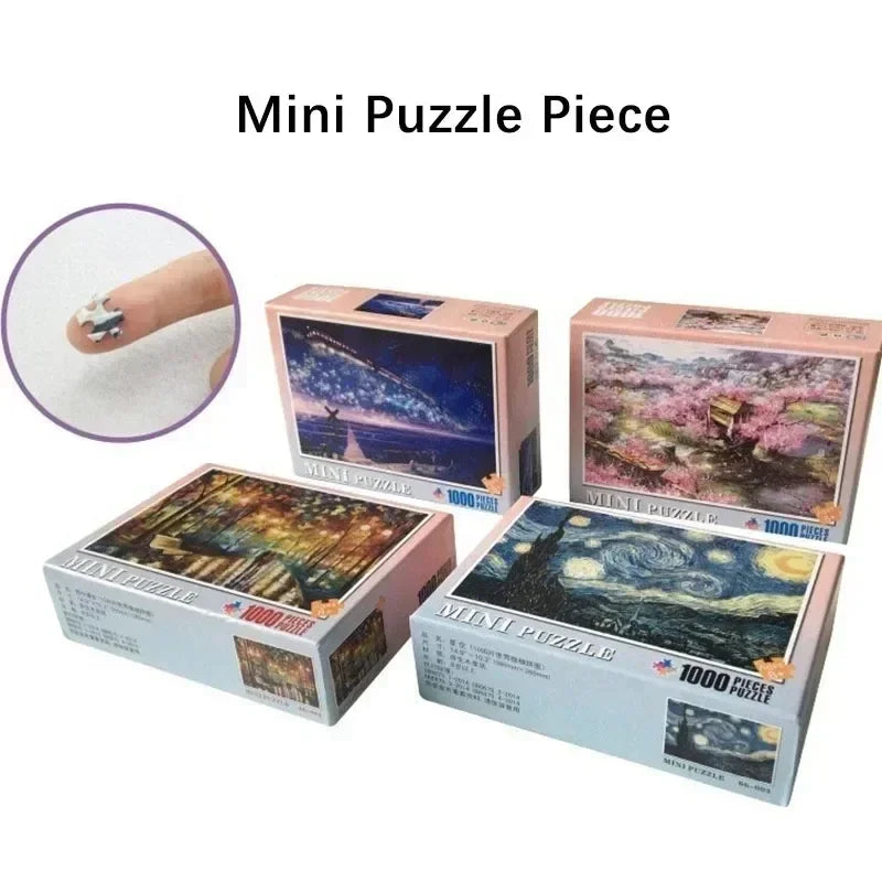 38*26cm Mini Jigsaw Puzzle 1000pcs for Adults Famous Painting Landscape Toy Family Game Home Decoration Festival Present