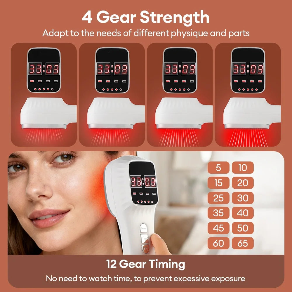 650nm+808nm Infrared Handheld Face Body Red Light Beauty Device Skin Rejuvenation Muscle Joint Body Fatigue Relief Health Care
