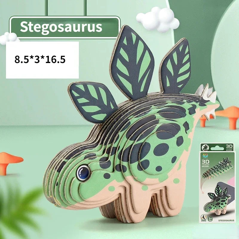 3D Jigsaw Puzzles for Kids Jurassic World Dinosaur Educational Toys Paper Animal Puzzle Cartoon Model Toys Children's Day Gift