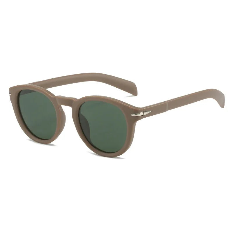 JNPCXI Retro Round Men Polarized Sunglasses Shades UV400 Fashion Brand Designer Matte Blue Women Rivets Sun Glasses