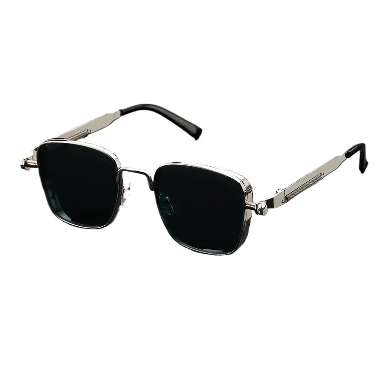 A Pair of Unisex Y2K Rectangular Frame Retro Punk Fashion Decorative Glasses Suitable for Parties School Shopping
