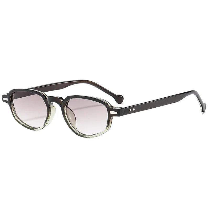JNPCXI Ins Popular Fashion Small Cat Eye Women Sunglasses Retro Clear Ocean Lens Shades UV400 Men Rivets Sun Glasses