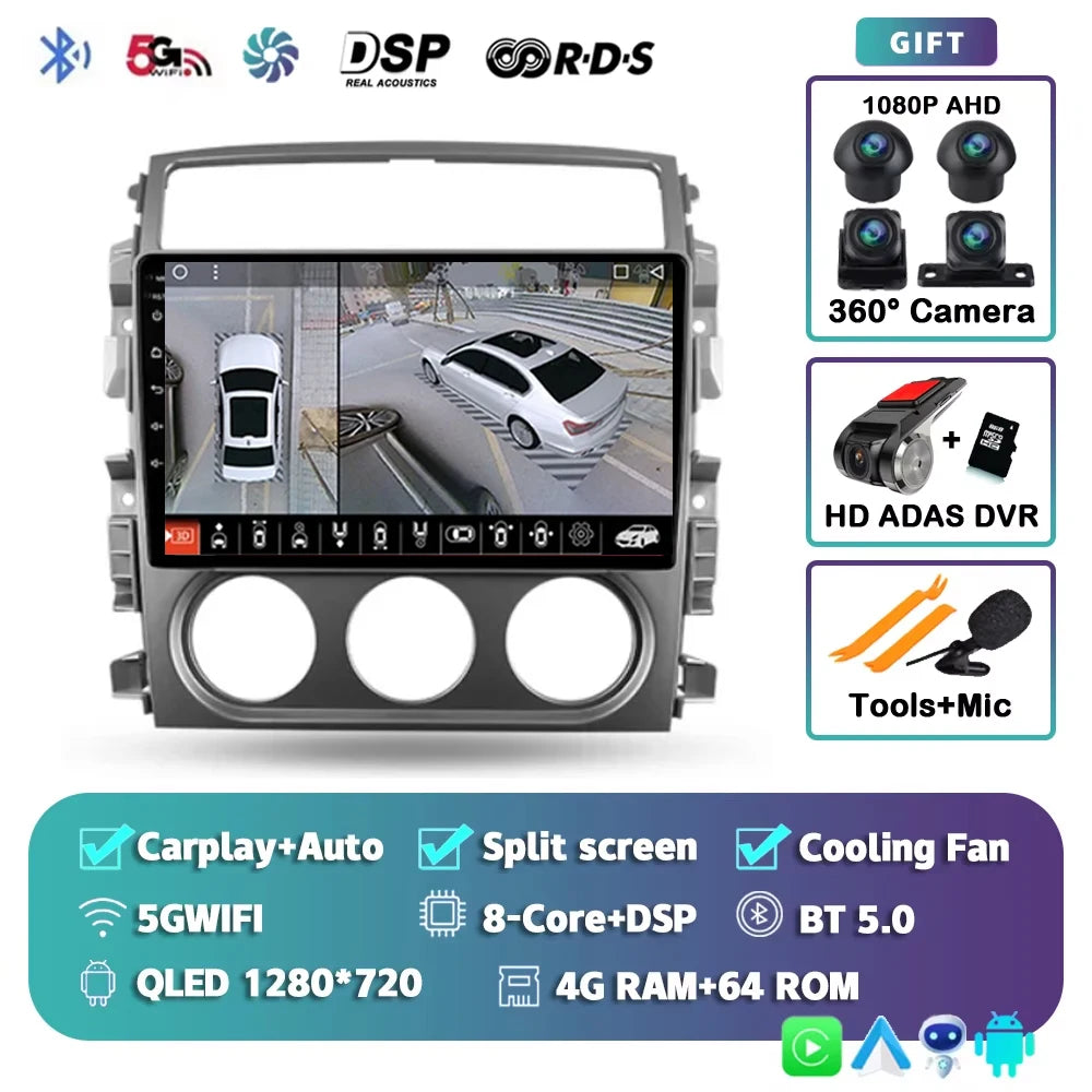 For Suzuki Liana 1 2004 - 2008 2K 12+256 QLED Android 15 CarPlay Car Radio Multimedia Video Player GPS stereo Head Unit 4G WIFI