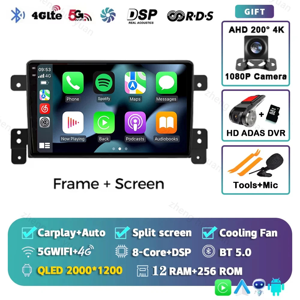 Android 15 CarPlay Auto For Suzuki Grand Vitara 3 2005-2014+ Car Radio Multimedia navigation video DVD Autoradio Stereo 2din 4G+