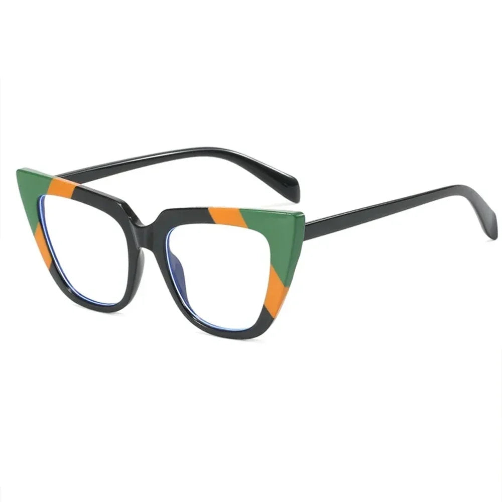 JNPCXI Fashion Cat Eye Anti Blue Light Women Glasses Frame Color Trending Clear Lens Reading Computer Female Eyewear