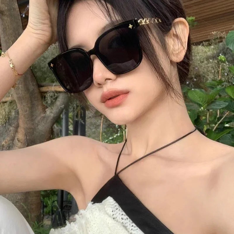 5pcs Classic Square Men's and Women's Sunglasses, Retro Large Frame UV Resistant Sunglasses