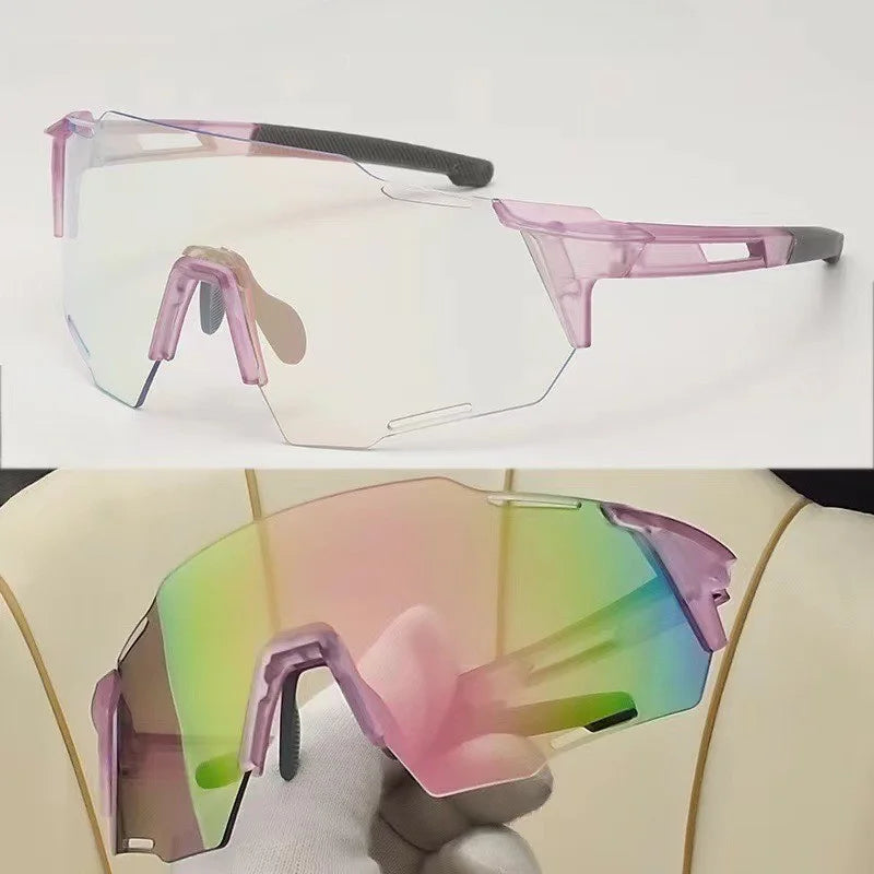 Photochromic Cycling Sunglasses Outdoor Sports Goggles Road Bike UV400 Bicycle Men Women Windproof Sun Glasses