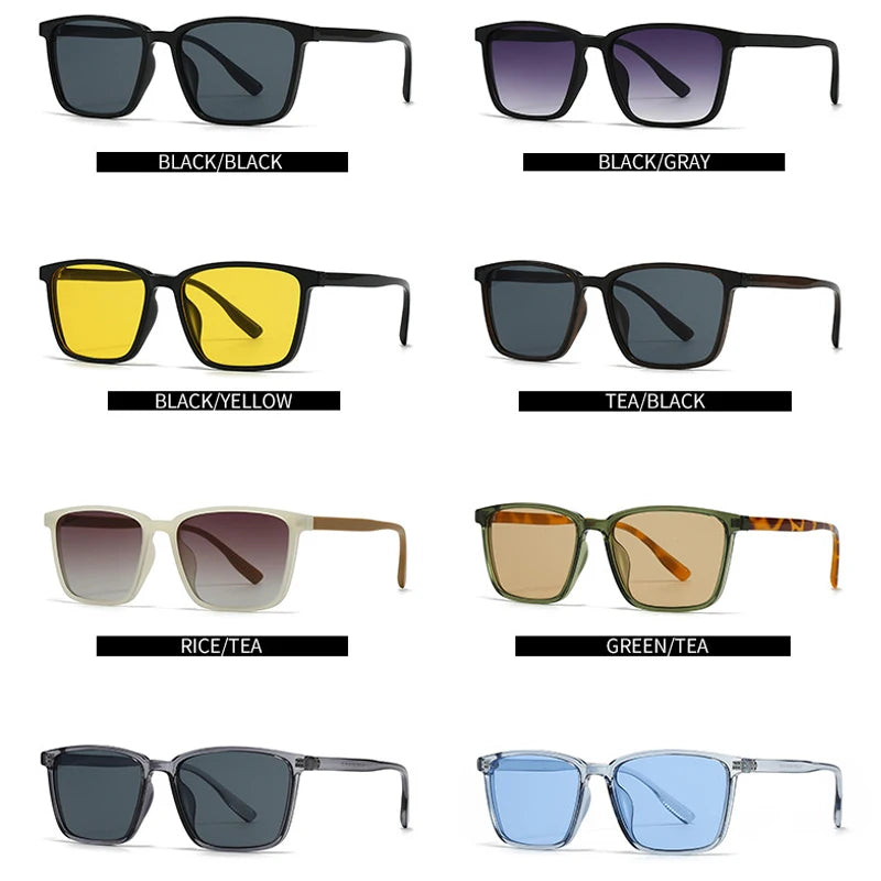 JNPCXI New Fashion Square Sunglasses Women Shades UV400 Green Leopard Retro Rivets Men Trending Sun Glasses Shades UV400