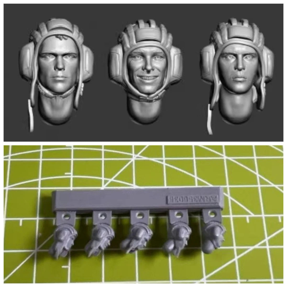 5pcs 1:35 Die Casting Resin Model Assembly Kit Character Head Model Replacement Modification Unpainted
