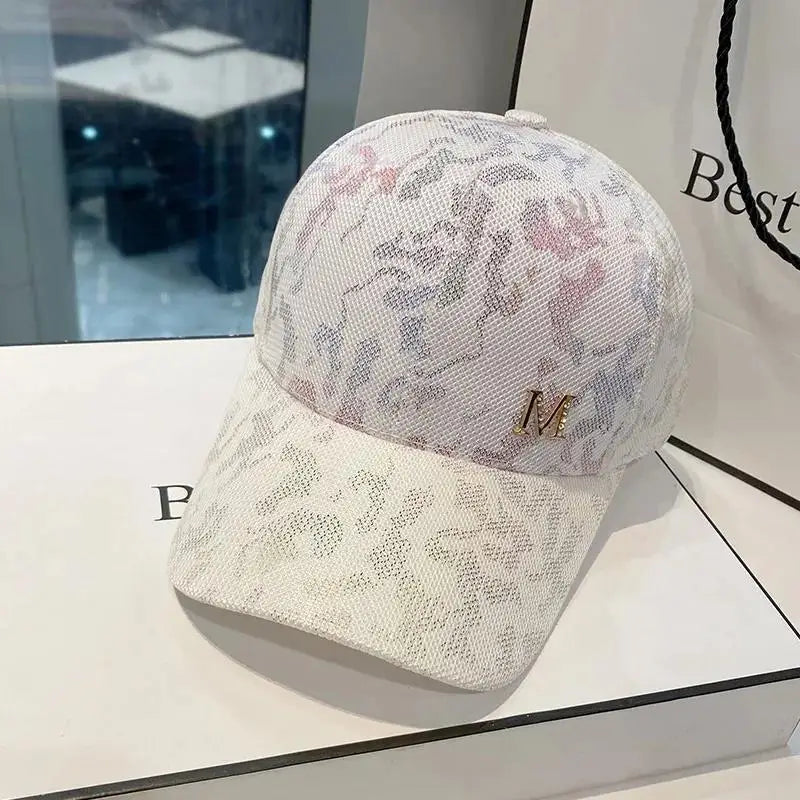 CNTANG Summer Baseball Cap Fashion Women's Rhinestone M Mesh Breathable Hip Hop Caps Snapback Women Casual Designer Visor Hat