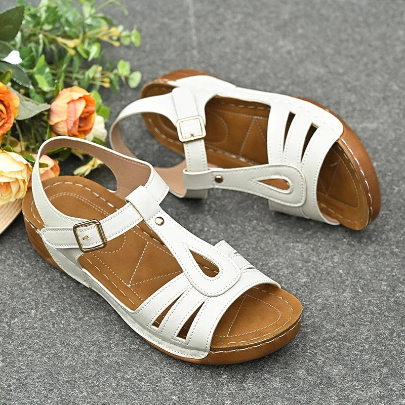 2025 Summer Women Wedge Sandals Lightweight Ankle Buckle Platform Gladiator Sandals Woman Peep Toe Non Slip Beach Sandles 36-43