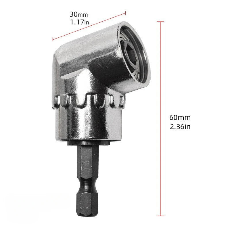 105 Degrees 1/4\ Extension Hex Drill Bit Adjustable Hex Bit Angle Driver Screwdriver Socket Holder Adaptor Tools, L / XL