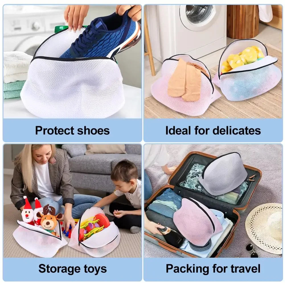 Shoe Washing Bag,  Storage Bag Mesh Shoe Laundry Bags with Zip Closure Sneakers