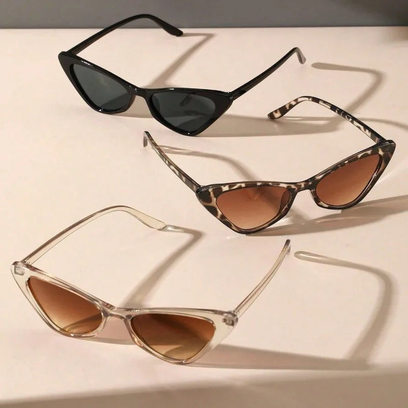 Cute Ladies' Personalized Cat Eye Pink Sunglasses Dyed Lens Y2K Glasses Summer Travel Bohemian Style Sunglasses