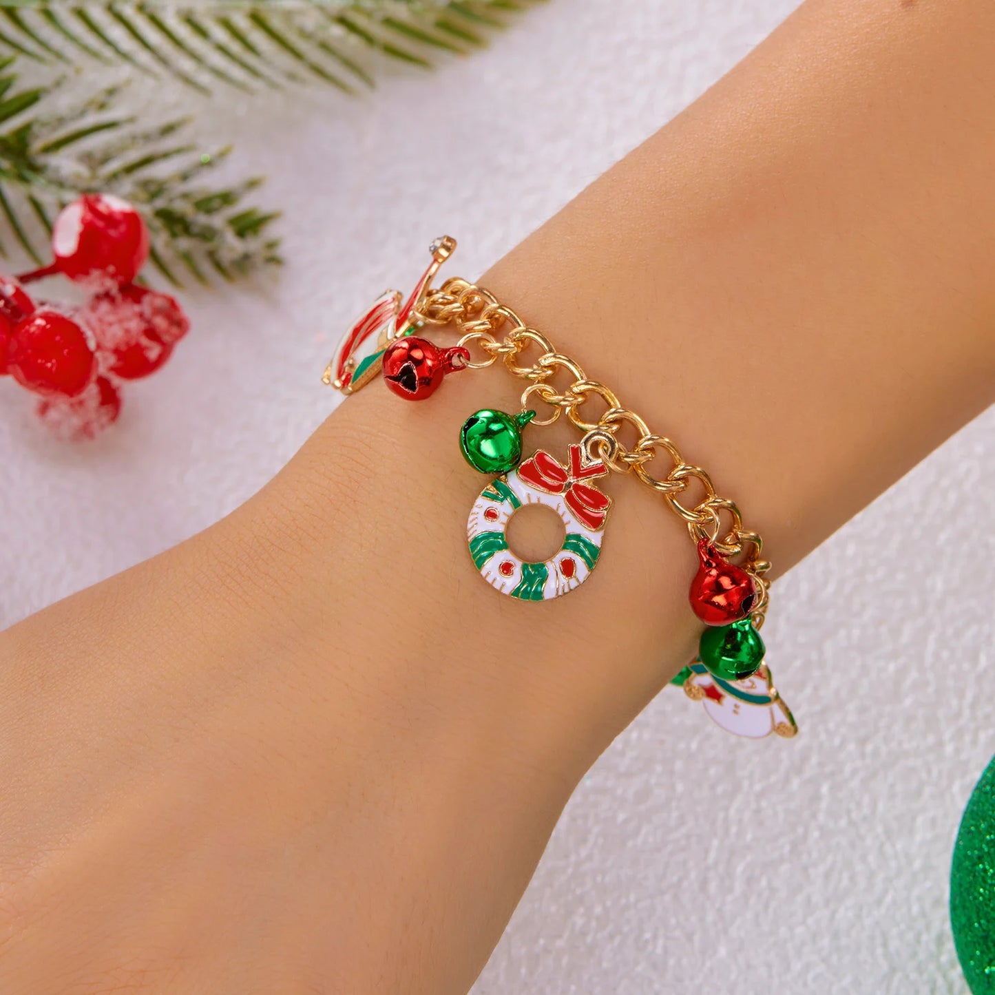Fashion Santa Claus Snowman Christmas Tree Snowflake Pendant Necklace For Women Gold Color Metal Chain Choker Jewelry Xmas Gifts