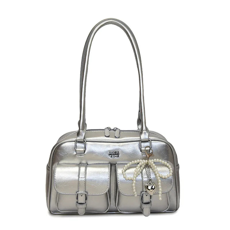 2026 New Commuter Small Women's Handbag Boston Large Capaci Bowling Bag Soft Square PU Leather Faionable oulder Crossbody Bag