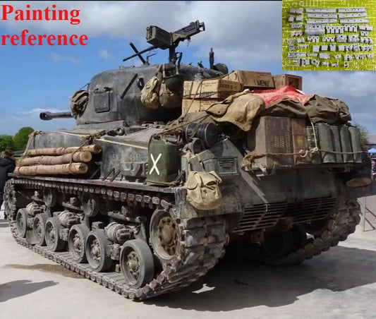1/35 Cast Resin Sherman Rage M4 Tank Armored Fighting Vehicle External Equipment US Car Wrap Resin Modification Kit