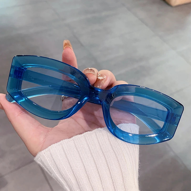 JNPCXI Fashion Jelly Color Square Sunglasses Women Shades UV400 Retro Trending Men Punk Blue Pink Sun Glasses