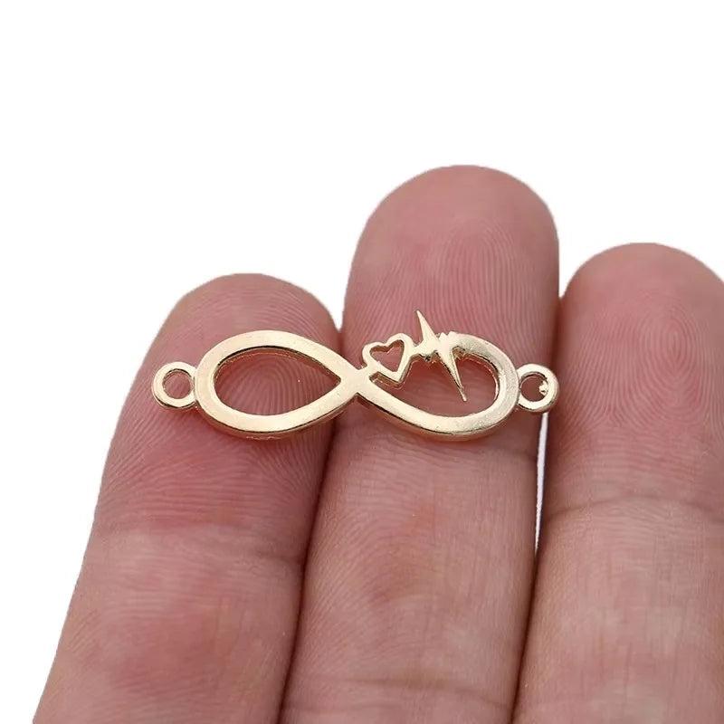 10ps Antique Silver Plated Infinity Charm Connectors for Jewelry Making Bracelet Findings Accessories DIY Craft 34X11mm