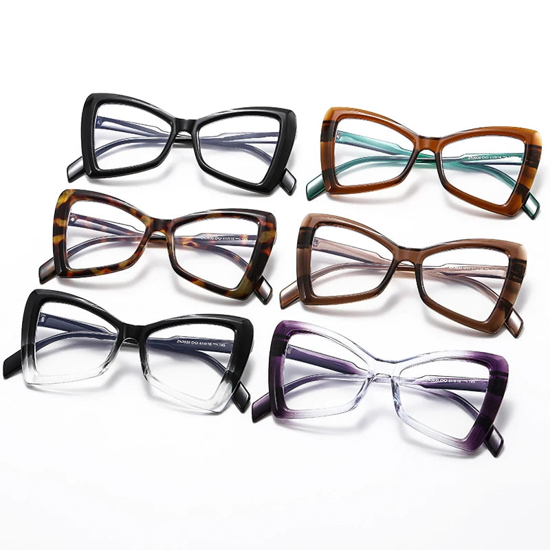 JNPCXI Cat Eye Fashion Trend Retro Butterfly PC Frame Colorful Optical Eyewear Blue Light Blocking Glasses for Reading Eyewear
