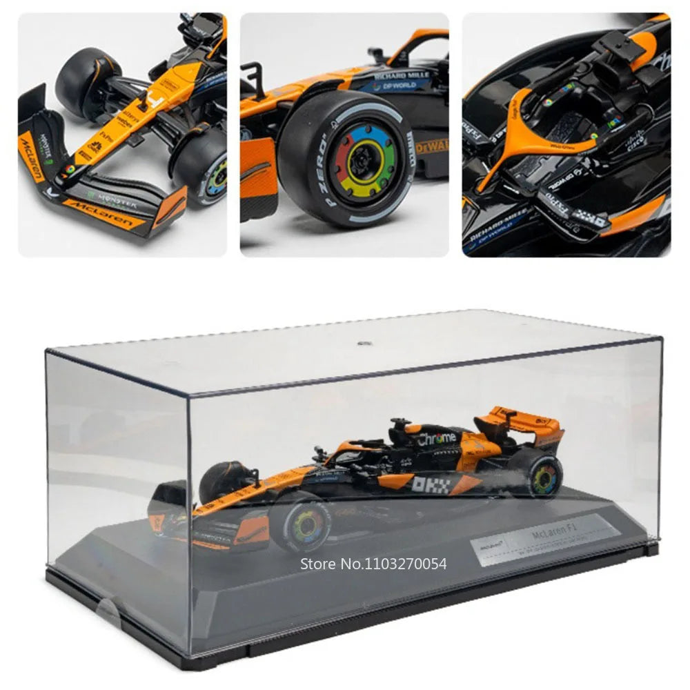 1:24 F1 Formula Racing Car Miniature Model Alloy Diecast Toys Front Wheel Steering Rubber Tire Vehices Display Cabinet Ornaments