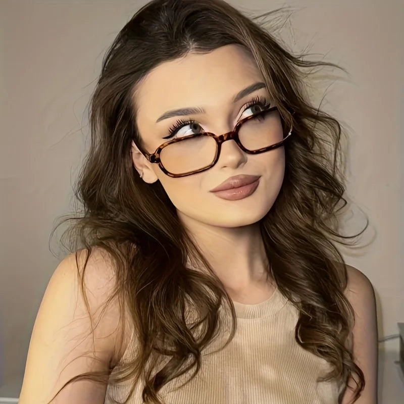 New Fashion Small Frame White Retro Women's Flat Light Glasses