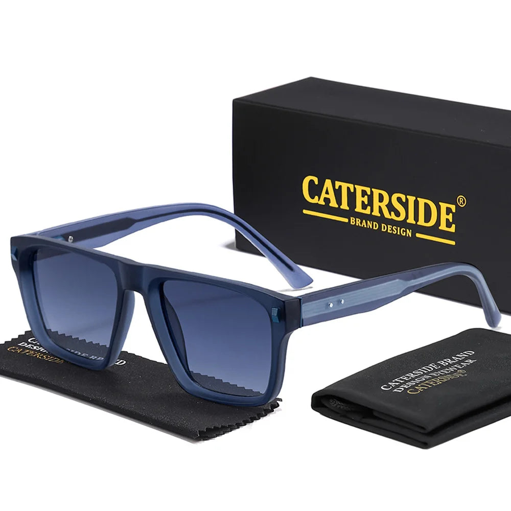 CATERSIDE New Retro Men's Sunglasses Square Frame Fashionable Sun Glasses Women's Outdoor Travel Beach Summer Glasses UV400
