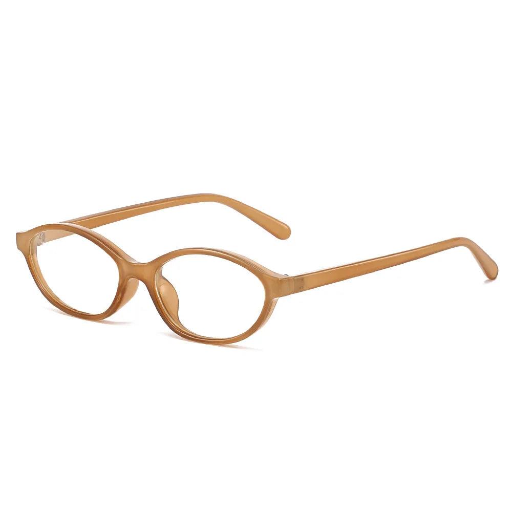 JNPCXI New Vintage Oval Glasses Frame Women Fashion Jelly Tea Clear Anti-Blu-Ray Lens Eyewear Men Optical Frame