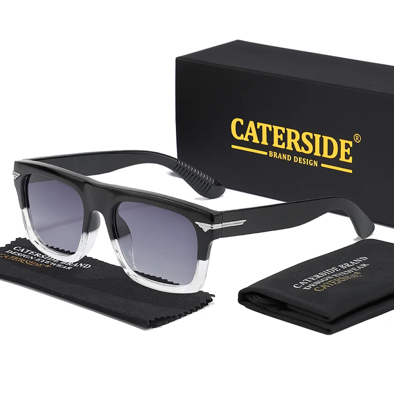 CATERSIDE Classic Square Sunglasses Men's TR90 Frame Fashion Luxury Brand Design Sun Glasses Women's Travel Party Eyewear