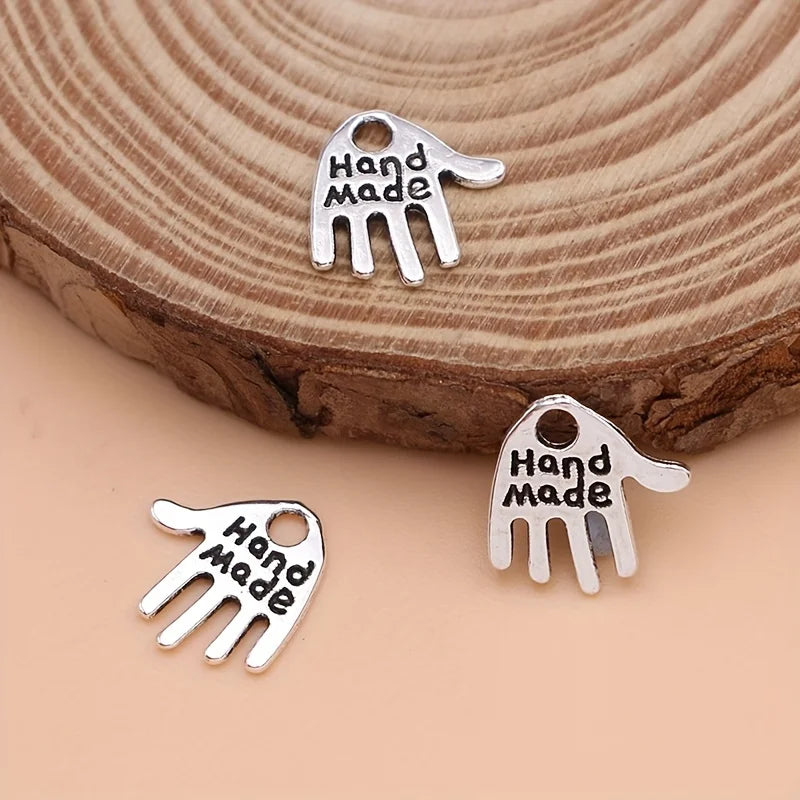 30pcs Silver Plated Handmade Charms Hand Pendants for Jewelry Making DIY Handmade Necklace Earrings Key Chain Accessories