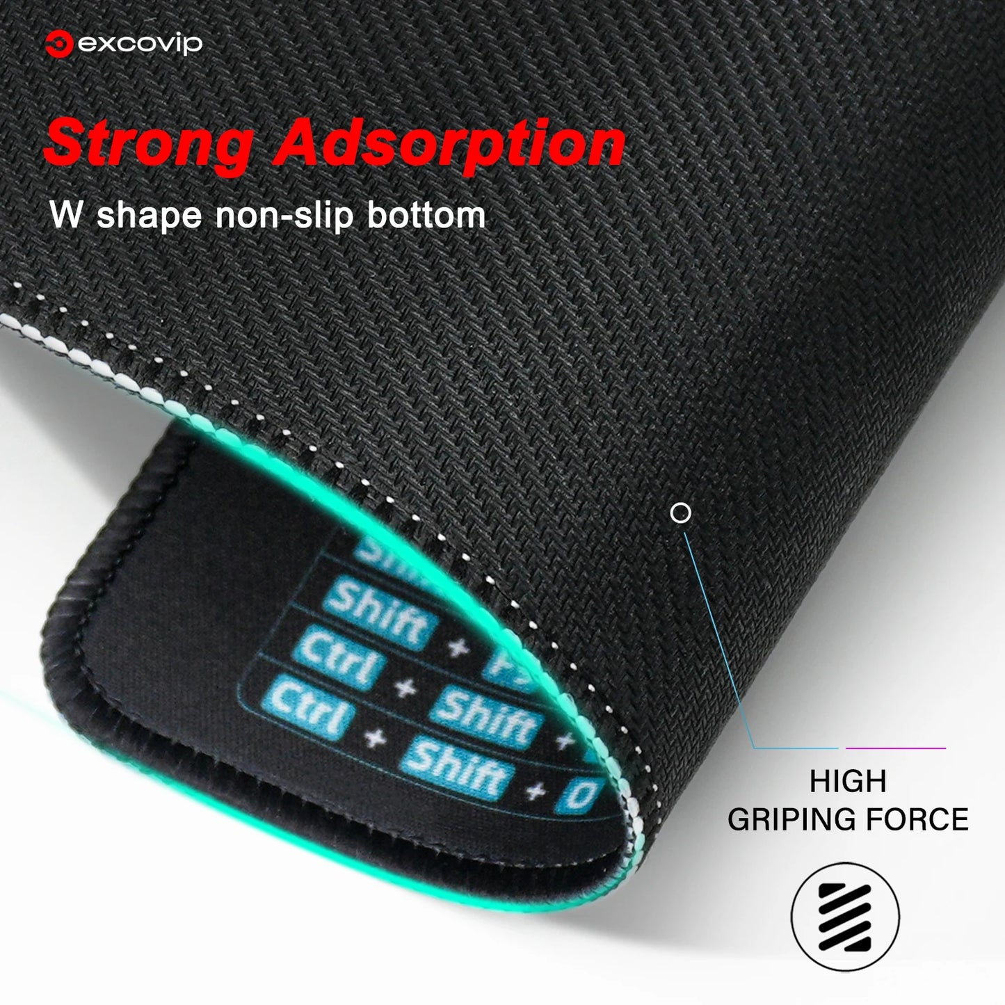 EXCO Excel Shortcuts Mouse Pad Large Extended Desk Mat Keyboard Mousepad with Stitched Edge Non-Slip Rubber Base for Gaming Home